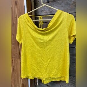 Anthropologie Bright Yellow Short Sleeve Top